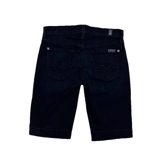7 For All Mankind Shorts Woman’s Dark Navy Blue Wash medium Size 25 - Picture 2 of 8